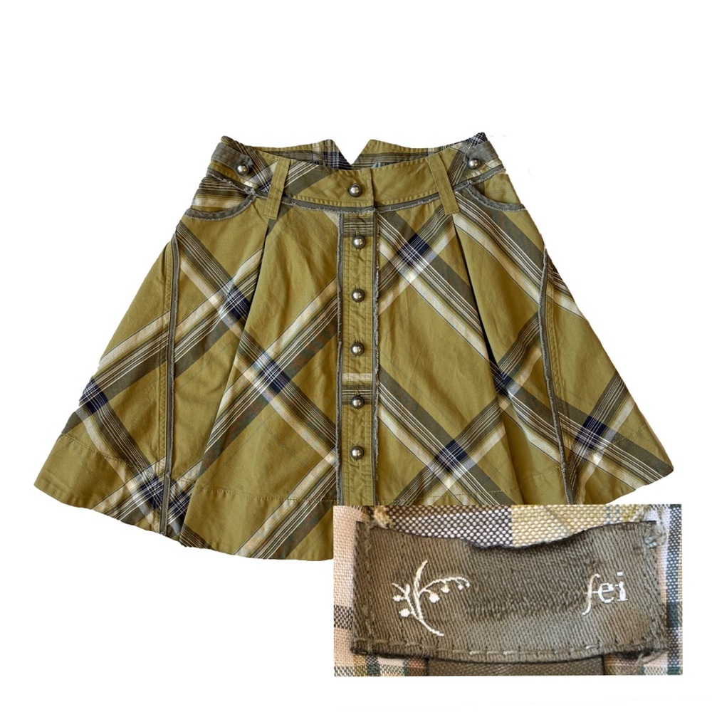 Anthropologie fei y2k plaid miniskirt size 2